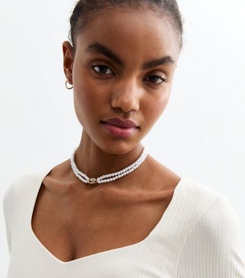 Pearl choker pendant necklaces discount