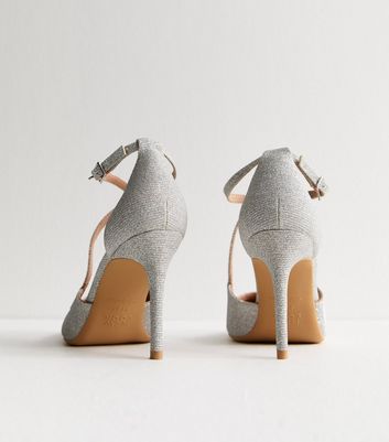 Wide Fit Silver Shoes Size Wide Fit Silver Crossover Strap