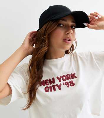 Girls White NYC '98 Slogan Boxy T-Shirt