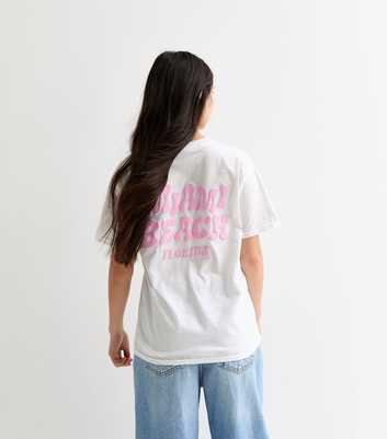 Girls White Miami Beach Slogan T-Shirt