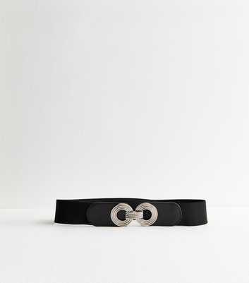 Black Circle Buckle Stretch Belt