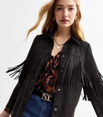 Fringed Suedette Shacket