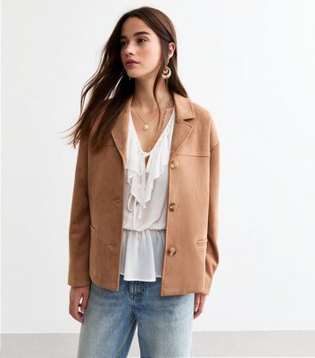 New look suede coat best sale