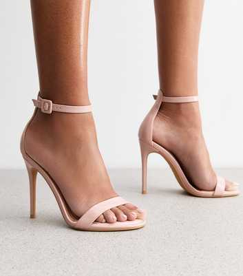 Cream Back Counter Stiletto Heel Sandals