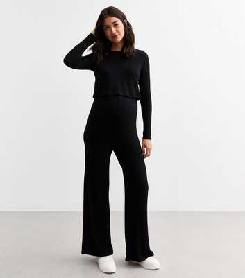 Maternity Black Nursing Long Sleeved Jumpsuit