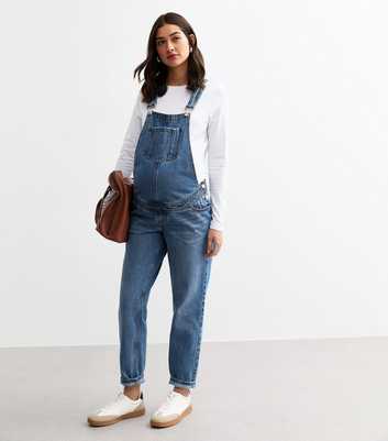 Maternity Blue Denim Dungarees