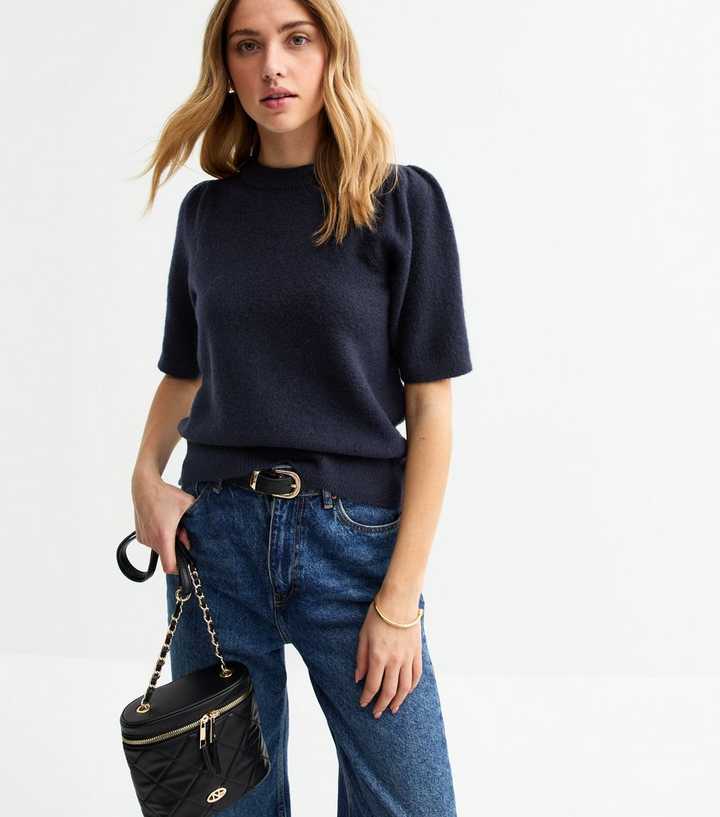 The Navy Puff Top