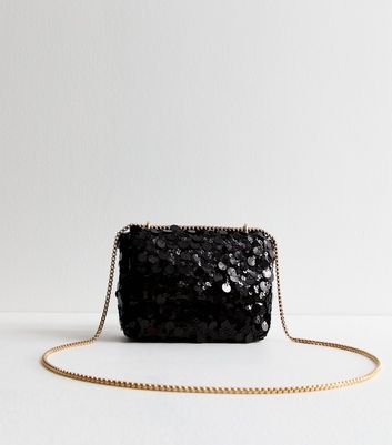 Black sequin crossbody bag on sale