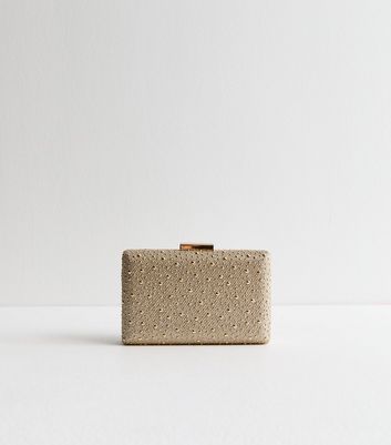 New look gold clutch sale