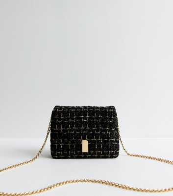 Black Sparkly Bouclé Crossbody Bag