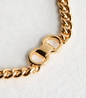 Gold Tone Chain Necklace New Look