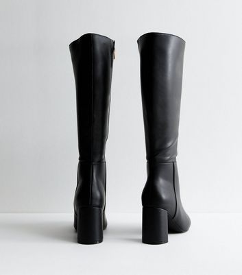 Black wide fit thigh high boots online