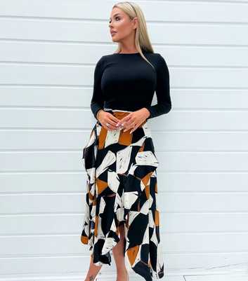 AX Paris Black Geometric Print Midi Dress