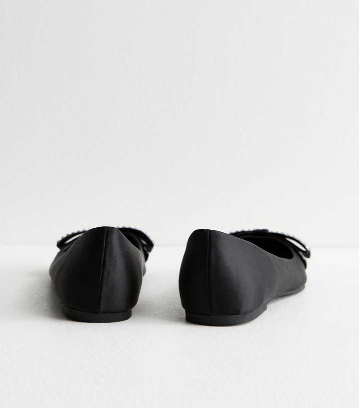 Black Satin Ballet Flats — free download