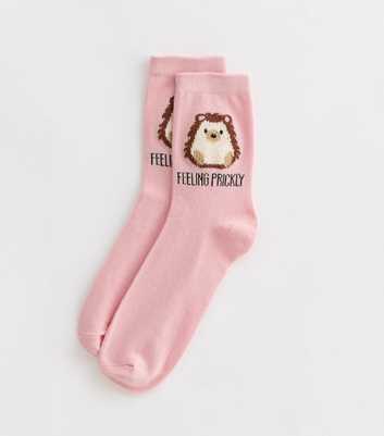 Pink Feeling Prickly Bouclé Hedgehog Socks