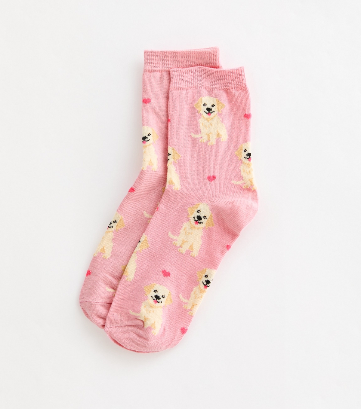 Pink Labrador Illustration Socks New Look