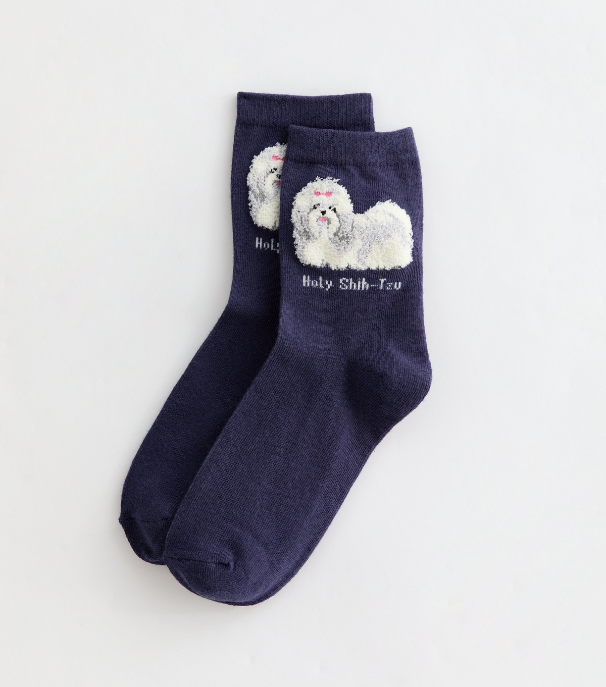 Navy Bouclé Novelty Socks New Look