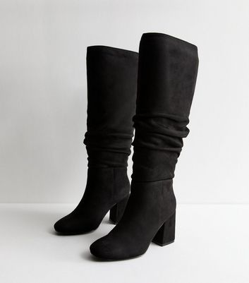 Black suede boots womens knee high online