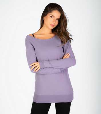 Pineapple Light Purple Off Shoulder Sweat Top