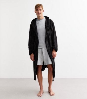 Black Relaxed Dressing Gown New Look