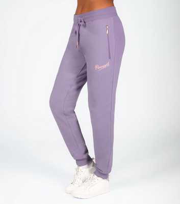 Pineapple Light Purple Zip Pocket Tapered Joggers