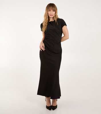 Blue Vanilla Black Bias Cut Satin Maxi Dress