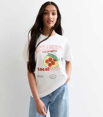 Girls White Cotton Sacramento T-Shirt