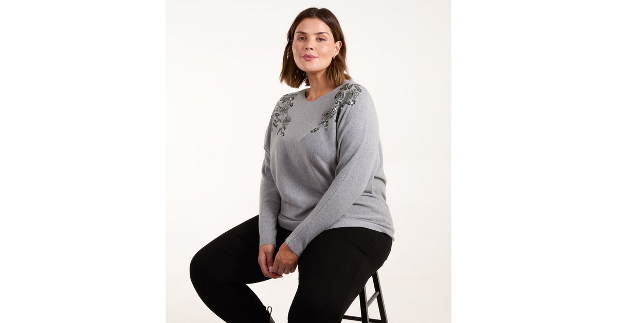 5011158 Grey Embellished Jumper