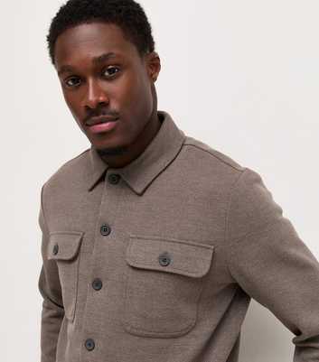 Only & Sons Dark Brown Jersey Overshirt