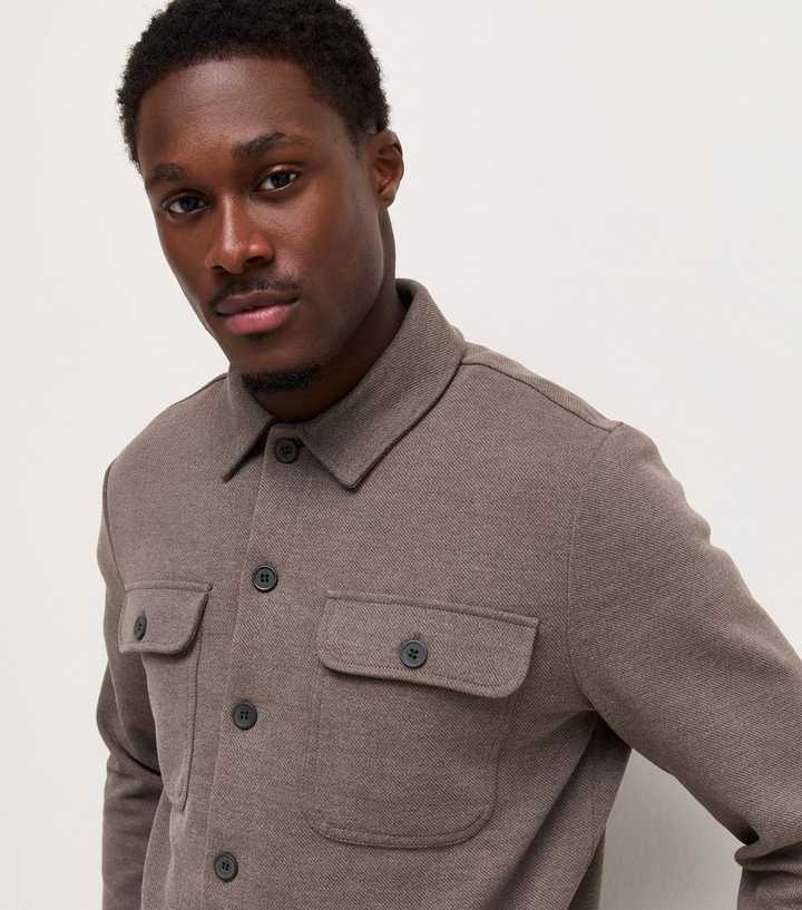 Only & Sons Dark Brown Jersey Overshirt