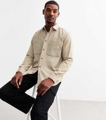 Only & Sons Stone Relaxed Cotton Corduroy Shirt