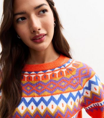 Sunshine Soul Orange Fair Isle Jumper New Look