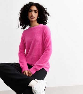 Sunshine Soul Pink Fluffy Jumper New Look