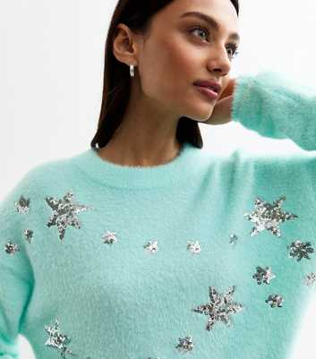 Sunshine Soul Blue Sequinned Star Jumper