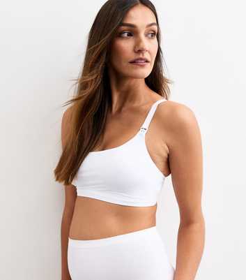 Maternity White Soft Smooth Nursing Bralette 