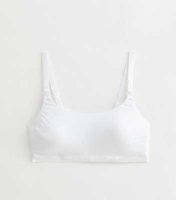 Maternity White Soft Smooth Nursing Bralette 