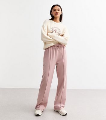 Pink Raised Seam Wide Leg Joggers | New Look
