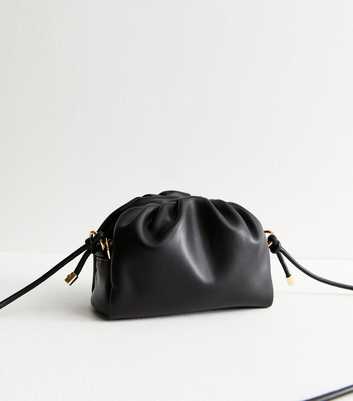 Black Faux Leather Crossbody Bag