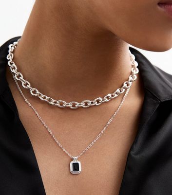 ネックレス・ペンダント Double Side Onyx Necklace #7738 ☆aespa ウィンター 着用！！【NUMBERING】#7738 Double Side