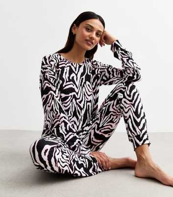 Black Zebra Print Pyjama Set