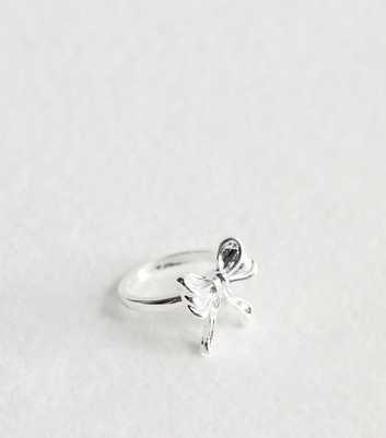 Silver Tone Bow Ring