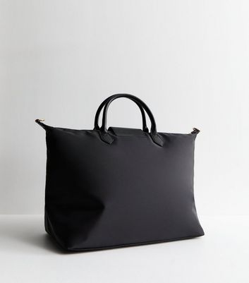 Black Logo Detail Travel Bag New Look