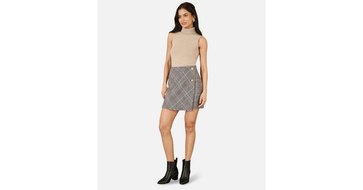 Bex-Ula Hw Mini Skirt Dark Grey Checks