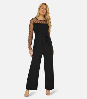 Yumi Black Mesh Wide Leg Jumpsuit