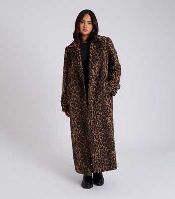 Urban Bliss Brown Leopard Print Longline Coat