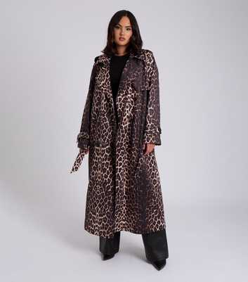 Urban Bliss Leopard Print Trench Coat 