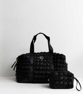 Black Quilted Padded Duo Holdall Bag