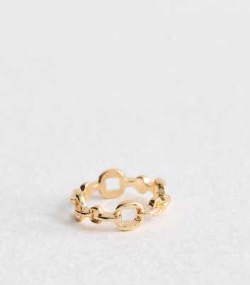 Gold Tone Chain Link Ring