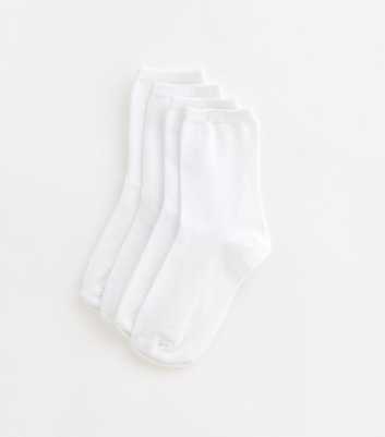 Pack Of 4 White Ankle Socks