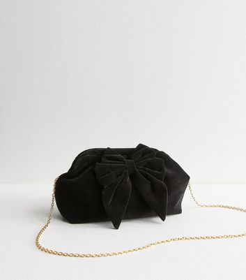 Black velvet clutch bag on sale